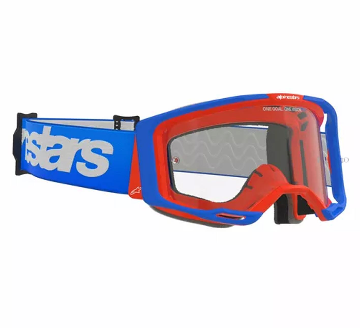 Alpinestars 2025 Goggles Vision 8 Wordmark Blue Orange Clear